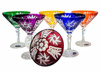 Kolorowe kryształowe kieliszki do martini 110ml Młynek Oliwka