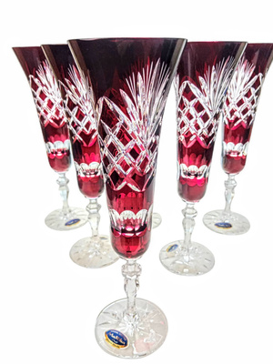 Copas de champán de cristal rubí 170 ml Piña