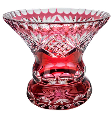 Rubinowy kryształowy wazon 16 cm Ananas