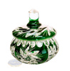 Azucarero de cristal esmeralda