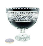 Czarna kryształowa misa na nodze