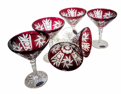 Copas de martini de cristal rubí 110ml Almazara